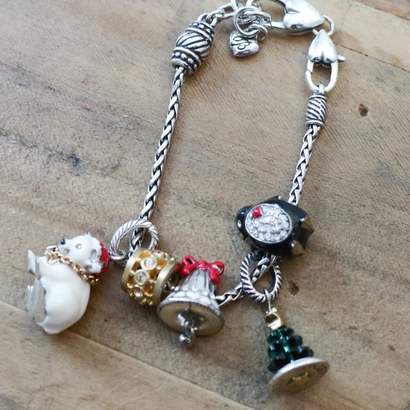 Brighton Jewelry Brighton Christmas Charm Bracelet Silver Gold Poshmark